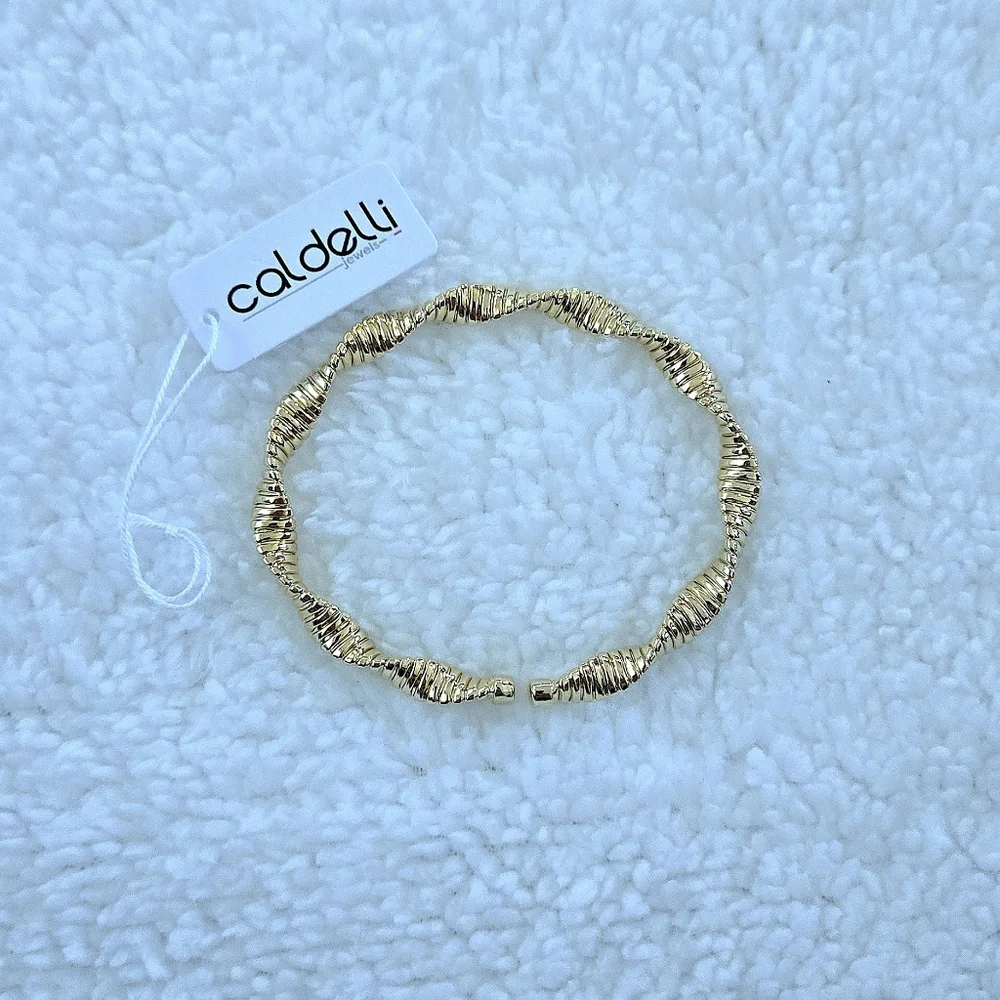 Caldelli Twisted🧬 Gold💛 Flexible Cuff Bracelet - NWT - Picture 6 of 16